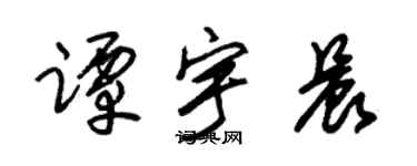 朱锡荣谭宇晨草书个性签名怎么写