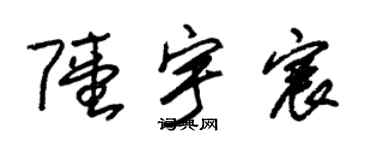 朱锡荣陆宇宸草书个性签名怎么写