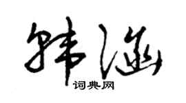 曾庆福韩涵草书个性签名怎么写