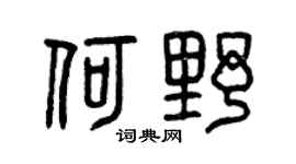 曾庆福何野篆书个性签名怎么写