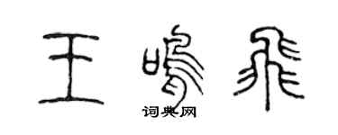 陈声远王鸣飞篆书个性签名怎么写