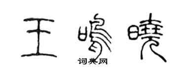 陈声远王鸣晓篆书个性签名怎么写