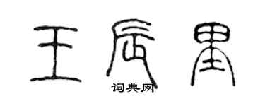 陈声远王辰里篆书个性签名怎么写