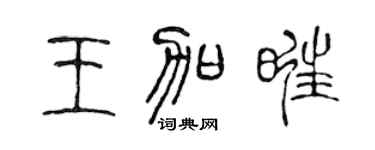 陈声远王加旺篆书个性签名怎么写