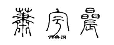 陈声远萧宇晨篆书个性签名怎么写