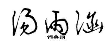 曾庆福汤雨涵草书个性签名怎么写