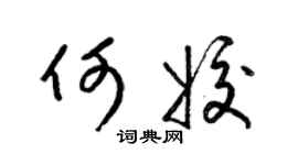 梁锦英何姣草书个性签名怎么写