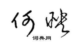 梁锦英何映草书个性签名怎么写