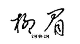 梁锦英柳眉草书个性签名怎么写