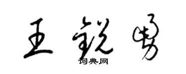 梁锦英王锐勇草书个性签名怎么写