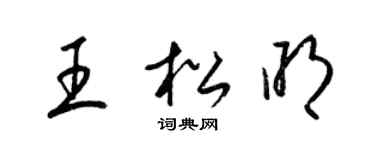 梁锦英王松明草书个性签名怎么写