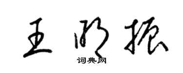 梁锦英王明振草书个性签名怎么写