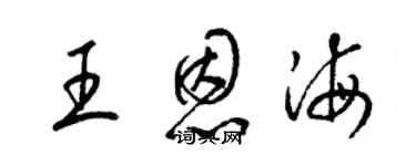 梁锦英王恩海草书个性签名怎么写