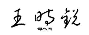 梁锦英王时锐草书个性签名怎么写