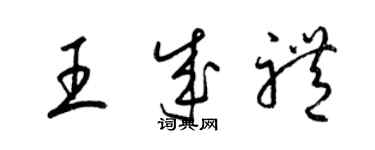 梁锦英王成礼草书个性签名怎么写