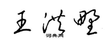 梁锦英王洪野草书个性签名怎么写