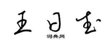 梁锦英王日武草书个性签名怎么写