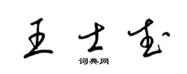 梁锦英王士武草书个性签名怎么写