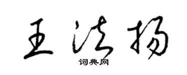 梁锦英王法扬草书个性签名怎么写