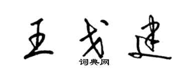 梁锦英王戈建草书个性签名怎么写