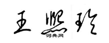 梁锦英王熙玲草书个性签名怎么写
