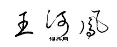 梁锦英王河凤草书个性签名怎么写