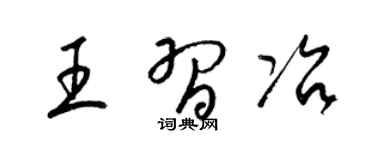 梁锦英王习冶草书个性签名怎么写