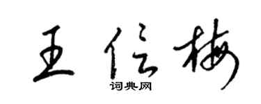 梁锦英王信梅草书个性签名怎么写