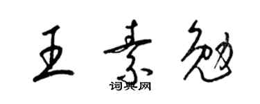 梁锦英王素勉草书个性签名怎么写