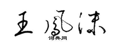 梁锦英王凤沫草书个性签名怎么写