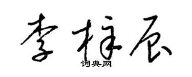 梁锦英李梓辰草书个性签名怎么写