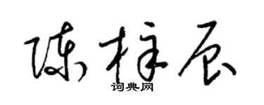 梁锦英陈梓辰草书个性签名怎么写