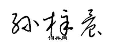 梁锦英孙梓晨草书个性签名怎么写