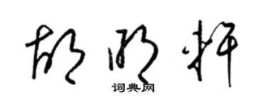 梁锦英胡明轩草书个性签名怎么写