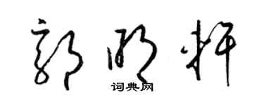 梁锦英郭明轩草书个性签名怎么写