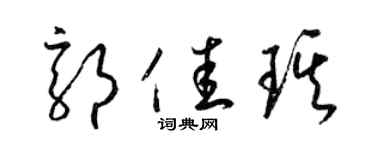 梁锦英郭佳琪草书个性签名怎么写