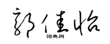 梁锦英郭佳怡草书个性签名怎么写