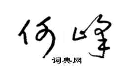 梁锦英何峰草书个性签名怎么写