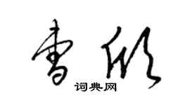 梁锦英曹欣草书个性签名怎么写