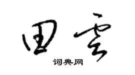 梁锦英田云草书个性签名怎么写