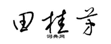 梁锦英田桂芳草书个性签名怎么写