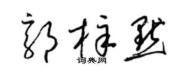 梁锦英郭梓默草书个性签名怎么写