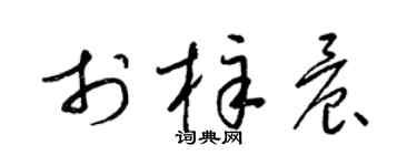 梁锦英于梓晨草书个性签名怎么写