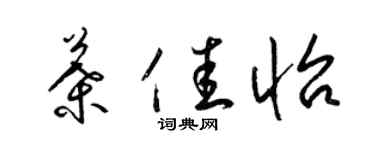 梁锦英叶佳怡草书个性签名怎么写