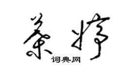 梁锦英叶婷草书个性签名怎么写