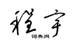 梁锦英程宇草书个性签名怎么写