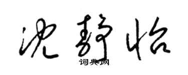 梁锦英沈静怡草书个性签名怎么写