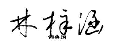 梁锦英林梓涵草书个性签名怎么写