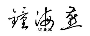 梁锦英钟海燕草书个性签名怎么写