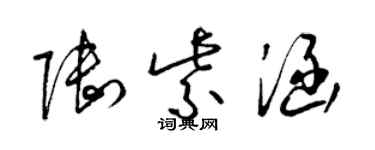 梁锦英陆紫涵草书个性签名怎么写